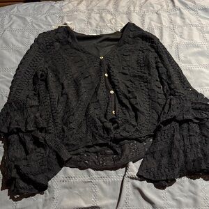 Hummingbird Black Lace Blouse